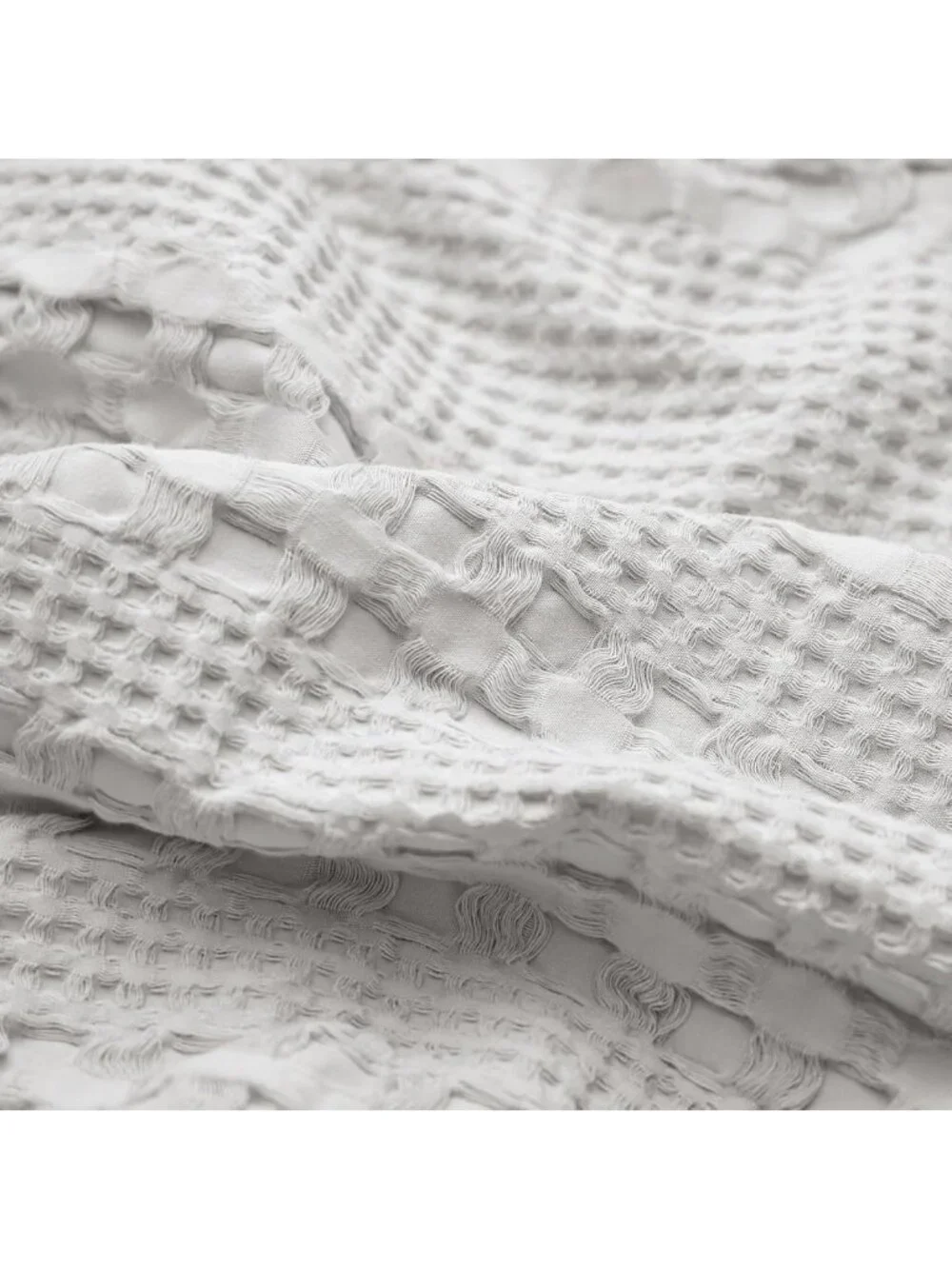 Light Grey Cotton Waffle Weave Euro Sham Covers 26x26, Soft Decorative